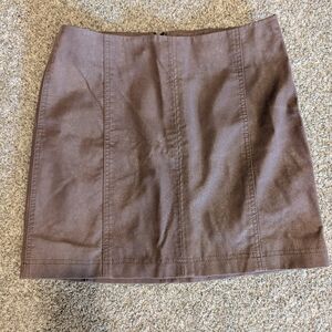 Free People Brown/Mauve Women’s Faux Leather Mini Skirt